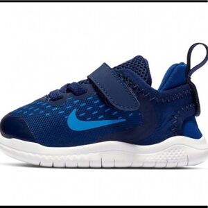 NEW! Nike Free RN 2018 Blue White Baby Infant Shoe SZ 2
